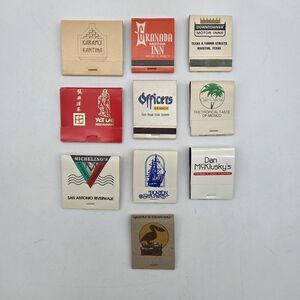 Vtg TEXAS Restaurant Matchbook Lot (10) UNSTRUCK Houston San Antonio Fort Hood